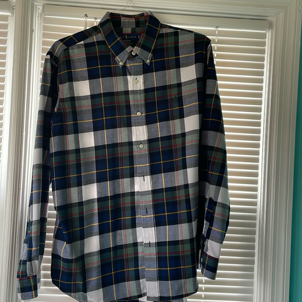 Ralph Lauren soft flannel plaid shirt, XLT.